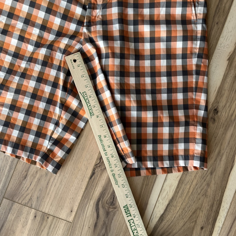 Slazenger Mens Orange Black Plaid Golf Shorts Stretch Performance Size 37 - Picture 5 of 5